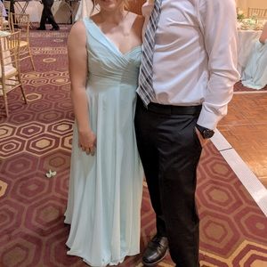 David’s Bridal Mint One Shoulder Bridesmaid Dress